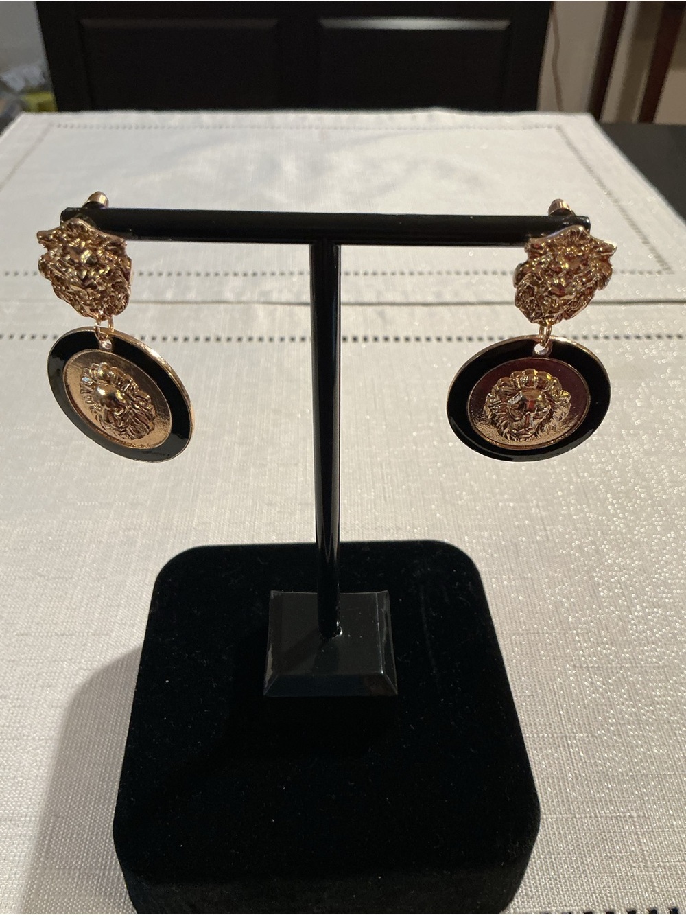 Lion Head Regal Vintage Door Knocker Dangling Earrings